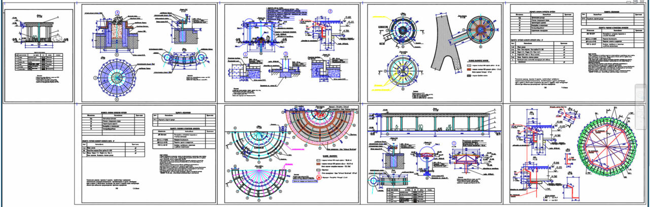 Чертеж Беседка с колоннами D=8м