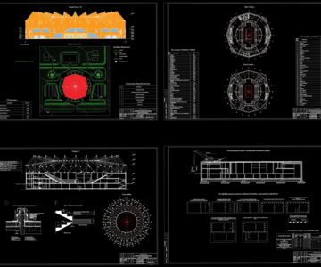 Чертеж Разработка проекта стадиона с покрытием металлической оболочкой-мембраной г. Санкт-Петербург
