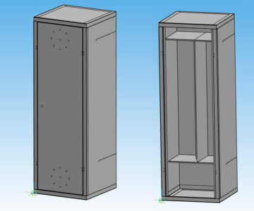 3D модель Модель и чертёж шкафчика для раздевалки 600х600х1800