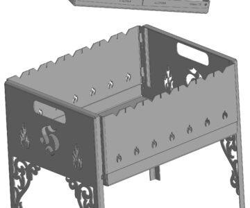 3D модель Складной мангал 406х302х354