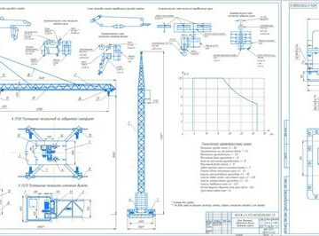 Чертеж Проектирование башенного крана грузоподъемностью 12,5т