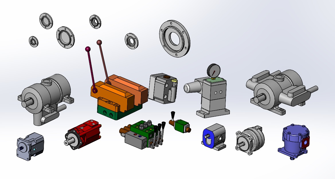 3D модель Набор деталей для библиотеки моделей SolidWorks 2022