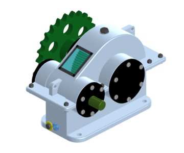 3D модель Сборка редуктора цилиндрического одноступенчатого кривозубого