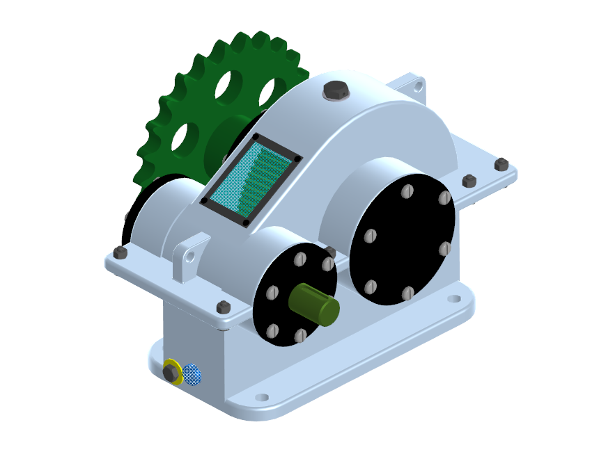 3D модель Сборка редуктора цилиндрического одноступенчатого кривозубого