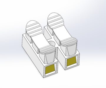 3D модель Клемма самозажимная CH-2, WTB-2, 2+2, 2 pin