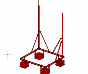 3D модель Пригруженная антенная опора 2*2