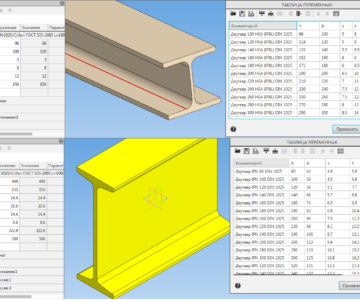 3D модель Двутавр DIN 1025 (Параметрическая модель)