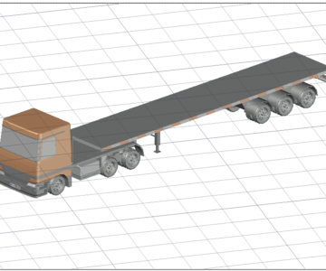 3D модель Тягач с полуприцепом Semi-Trailer SC-016-PX