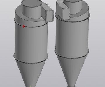 3D модель Габаритная модель циклонов ЦОЛ-12000