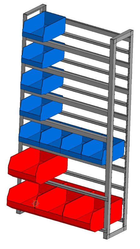 3D модель Стеллаж для мелкоштучных изделий 980х600х1900