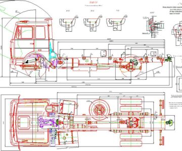 Чертеж Габаритный чертеж автомобиля МАЗ-533603-241