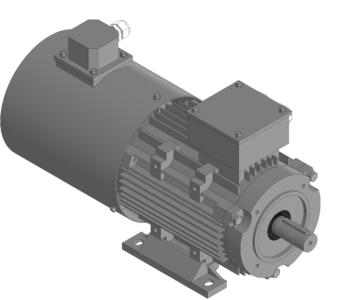 3D модель 3D модель электродвигателя АИС100LB4BУ2 исп. 2181 с принуд. вент. G-100B