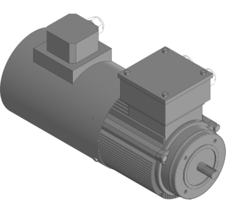 3D модель Электродвигатель АИС71С4ВУ2 с принуд. вент. G-71В