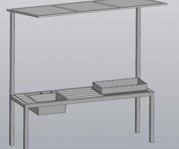 3D модель Мангал с раковиной и навесом