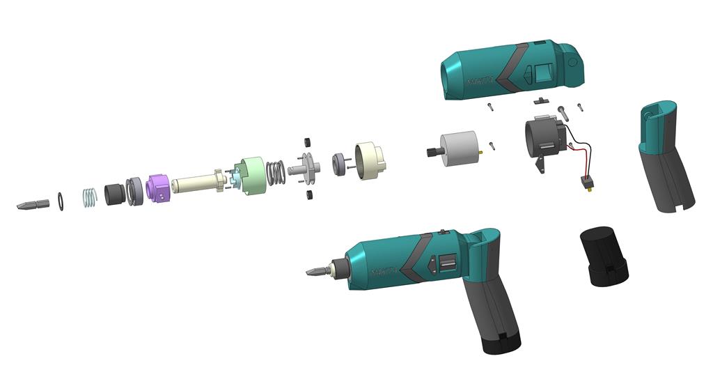 Чертеж 3д модель аккумуляторной отвертки MAKITA