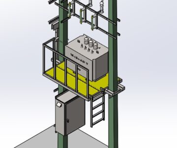 3D модель КТПС-250-6-10-0.4 - Комплектная трансформаторная подстанция двух-столбового типа