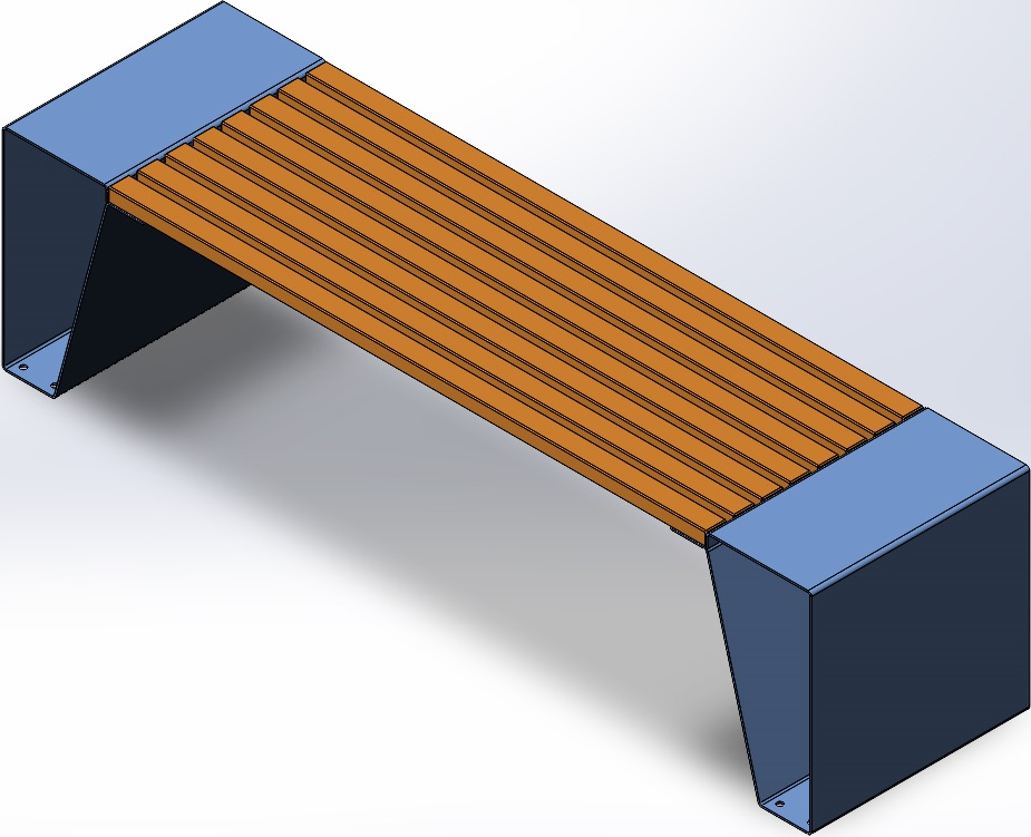 3D модель Лавка 2300(1700)х620х600.