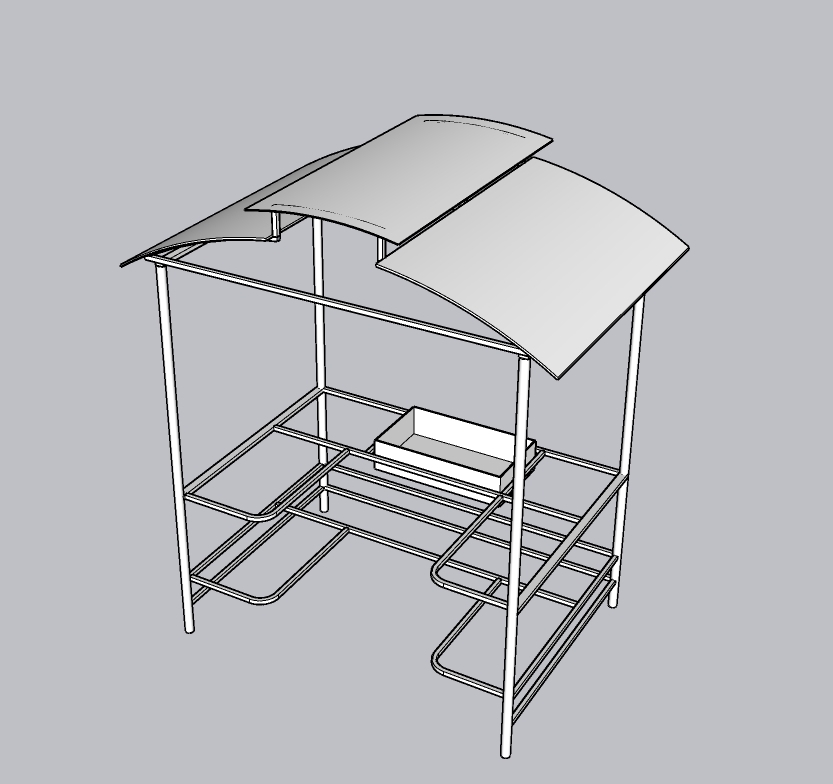 3D модель Мангал с навесом 1800*1300*2300