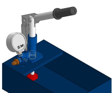 3D модель Опрессовочный насос ручной - Ручной опрессовщик (30 Бар, 1,5 л/мин, Объем бака 5,4 л, Рабочая жидкость Вода/Масло)