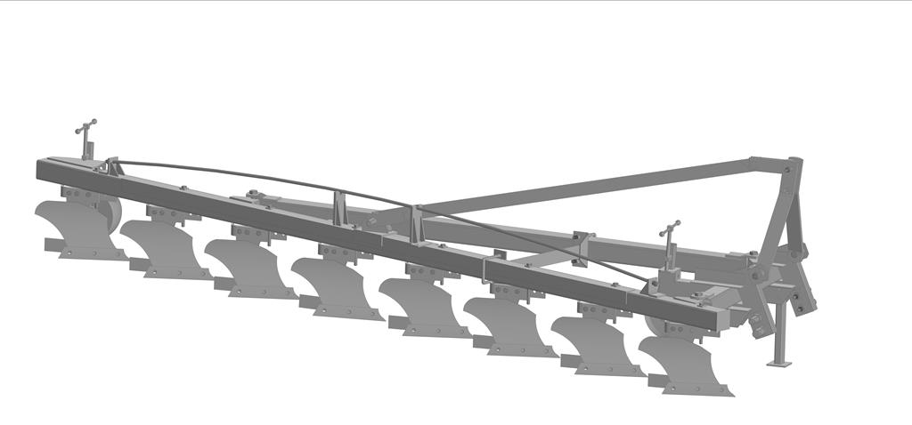 3D модель Плуг восьми корпусный сельскохозяйственный