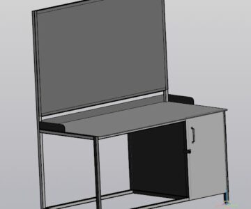3D модель Стол слесарный со створкой и ящиками