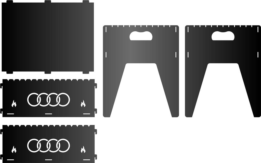 Чертеж Мангал сборный АУДИ 400х300х400