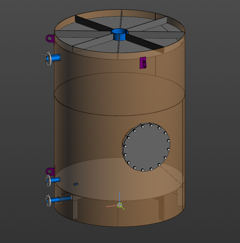 3D модель Бак запаса ХОВ (Объем 4 м3)