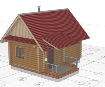 3D модель Проект бани 6.0х4.0