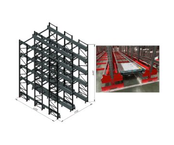 3D модель Глубинный стеллаж (система Шаттл) 6200 х 4930 х 6480 мм.