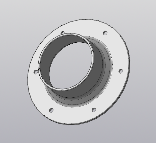 3D модель Фланец для подсоединения вентиляционной гофры 110 мм