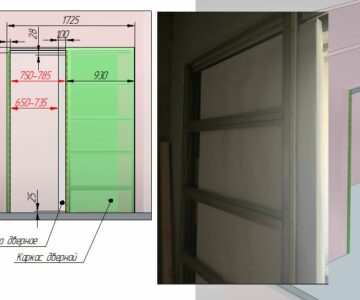 3D модель Металлический каркас двери пенал