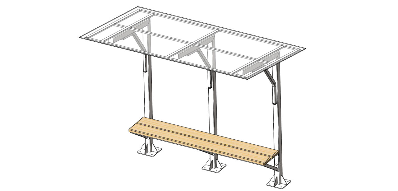 3D модель Навес-скамейка (габарит - 2100x2300х1350)