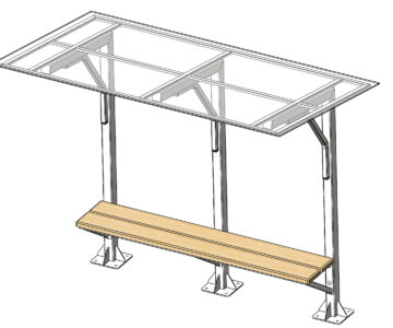 3D модель Навес-скамейка (габарит - 2100x2300х1350)