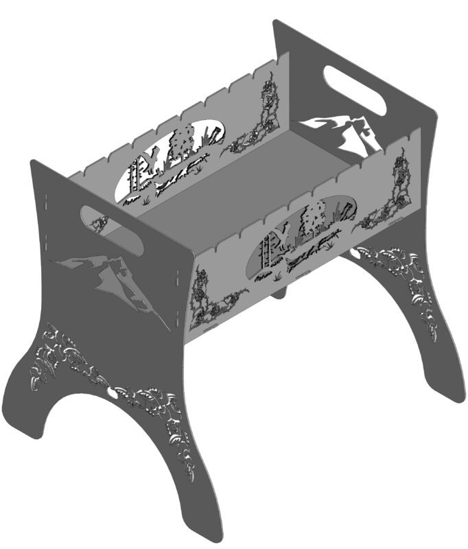 3D модель Мангал разборный 600*600*300