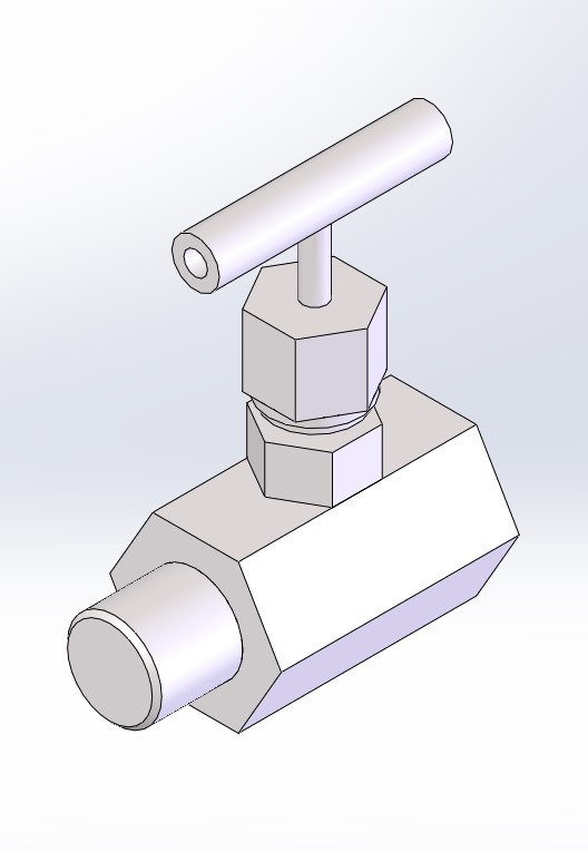 3D модель Клапан игольчатый SS-V4 DN15 (вн-нар)