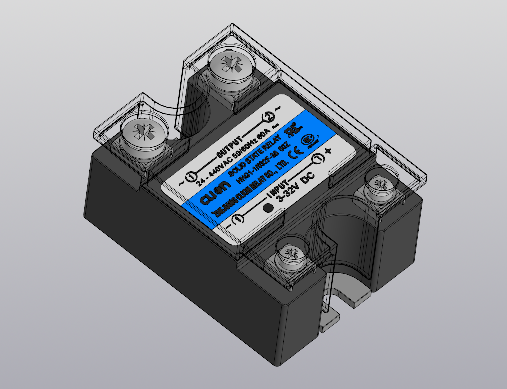 3D модель 3D модель реле HHG1-1_032F-38-60A, Реле 3-32VDC, 60A_440VAC