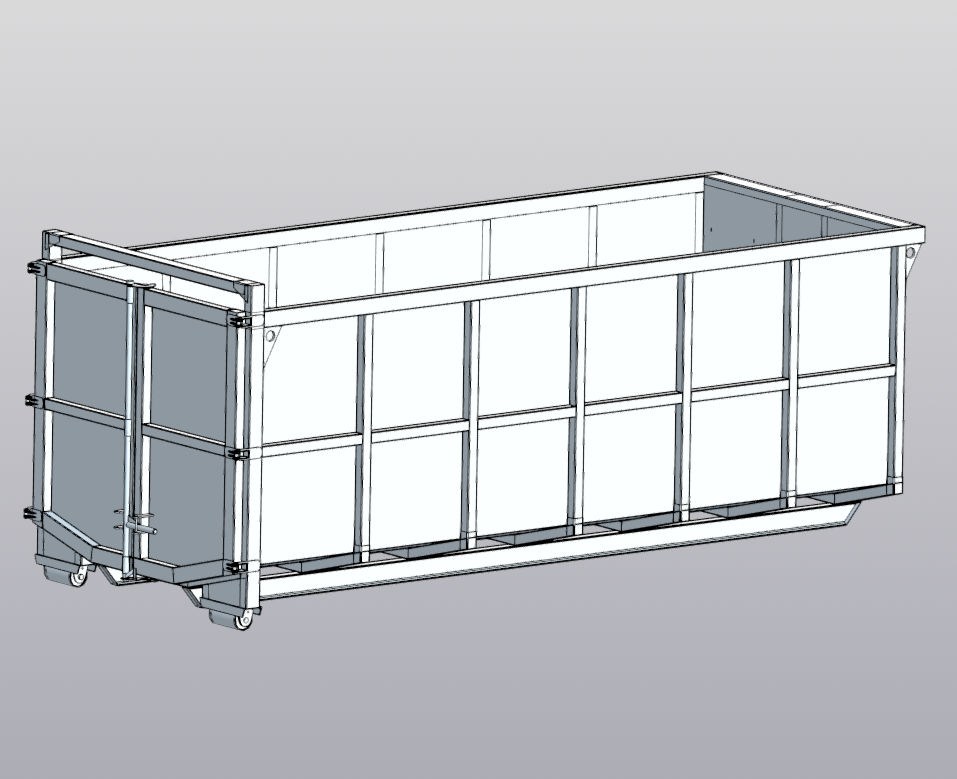 3D модель Модель контейнера 20м3 для мультилифта
