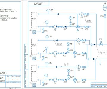 Чертеж Тепловой узел - Схема гидравлическая принципиальная