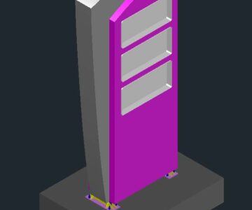 3D модель 3D модель пилона габаритами 1,5x3,4х0,5м (dwg)