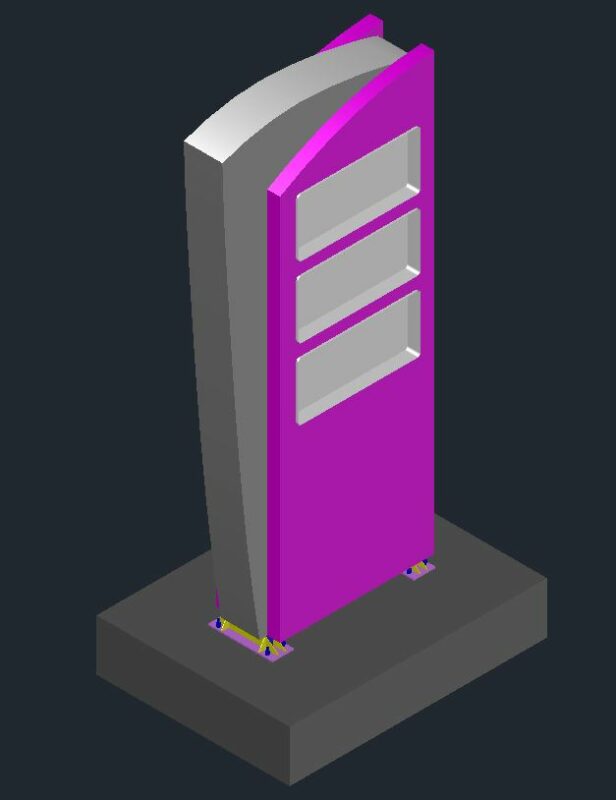 3D модель 3D модель пилона габаритами 1,5x3,4х0,5м (dwg)