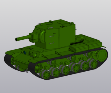 3D модель Модель советского тяжёлого танка КВ-2