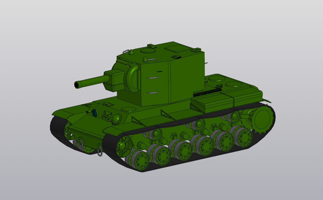 3D модель Модель советского тяжёлого танка КВ-2