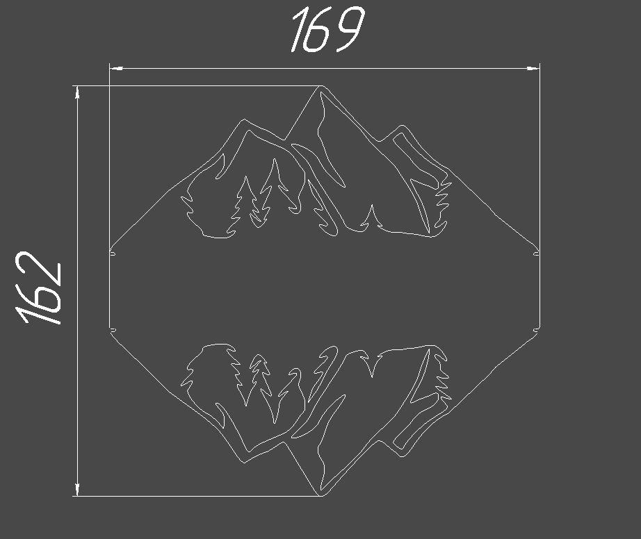 Чертеж Салфетница под лазерную резку и гибку "Горы"