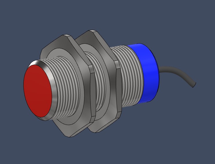 3D модель Датчик индуктивный цилиндрический XS630B1PAL2 в сборе