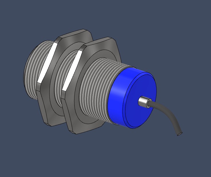 3D модель Датчик индуктивный цилиндрический XS630B1PAL2 в сборе