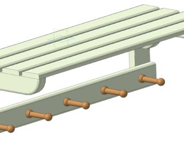 3D модель Вешалка в баню 720х2770х214