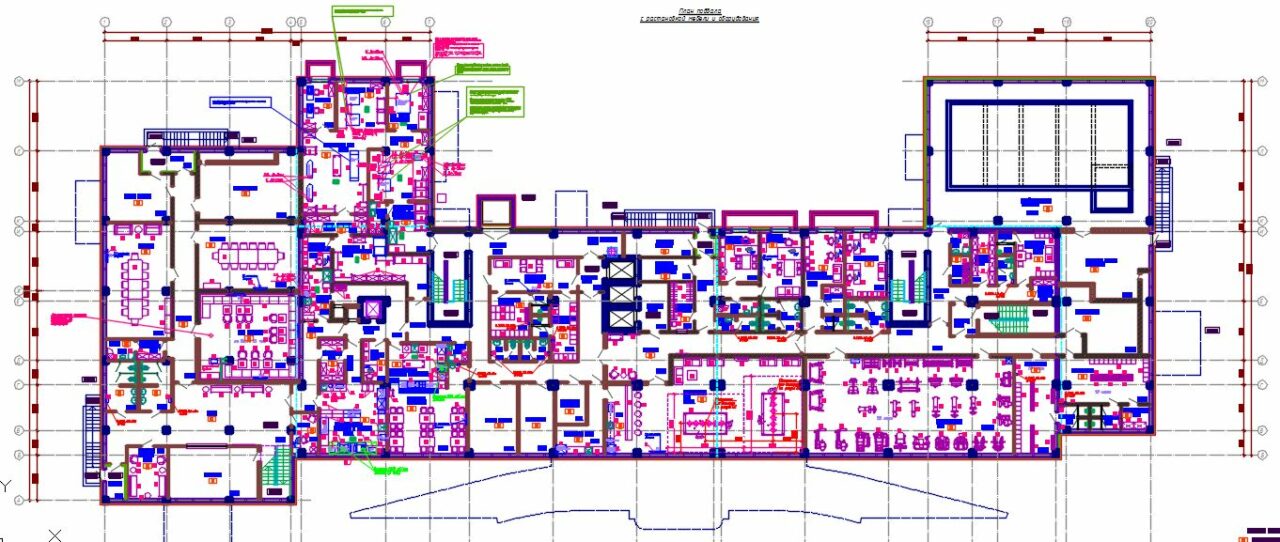 Чертеж Гостиница на 105 номеров район IIIA. Раздел ТХ.