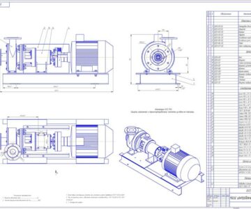 Чертеж Насос центробежный 60 м3/час