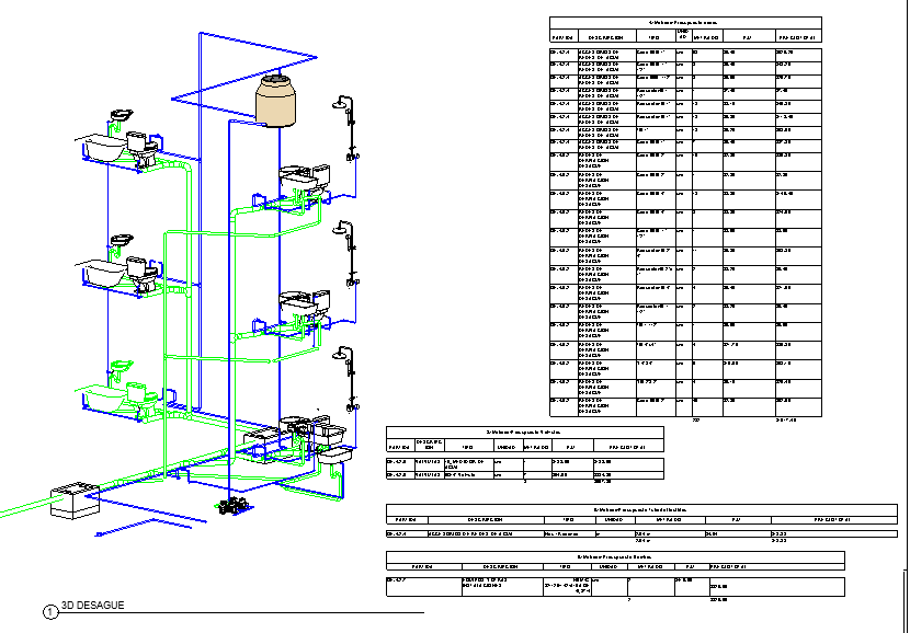 3D модель ВиК на 3 этажа 3d в Revit