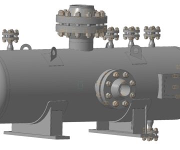3D модель 3D-модель емкости V=0,25 м3 Р=7,0 МПа